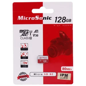 رم میکرو کارت حافظه 128 گیگ میکروسونیک MicroSonic 533X A1 V30 U3 C10 80MB/s