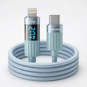 کابل شارژ سریع تایپ سی به لایتنینگ 27 وات 1 متری SATURN سترن SC11CL