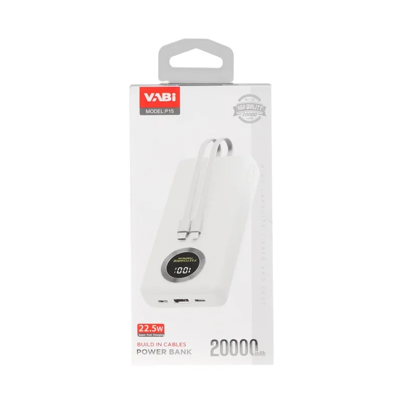 پاوربانک فست شارژ 20000mAh 22.5W برند VABI مدل P15